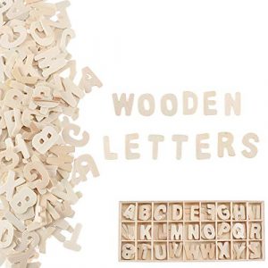 Pulluo 130 Stück Holzbuchstaben Klein Buchstaben Holz Buchstabenkasten