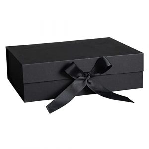 Geschenkbox mit Deckel, Geschenkbox Schwarz mit Schleifenband