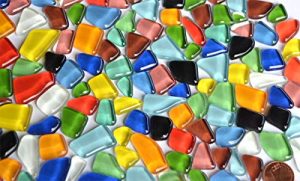 300g Soft Glas-Mosaiksteine unregelmäßig (Polygonal) bunt