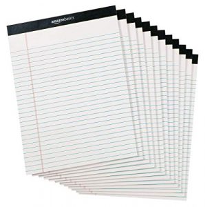 Amazon Basics Notizblöcke, liniert, 21 x 29 cm, Weiß, 12 Stück (12 x 50 Blöcke)