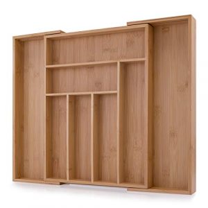 ZOLMER® Besteckkasten aus Bambus - größenverstellbarer Schubladeneinsatz mit 6 bis 8 Fächern