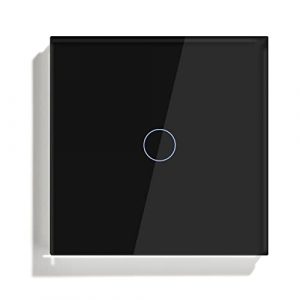 BSEED Touch lichtschalter schwarz Glas schuko schalter