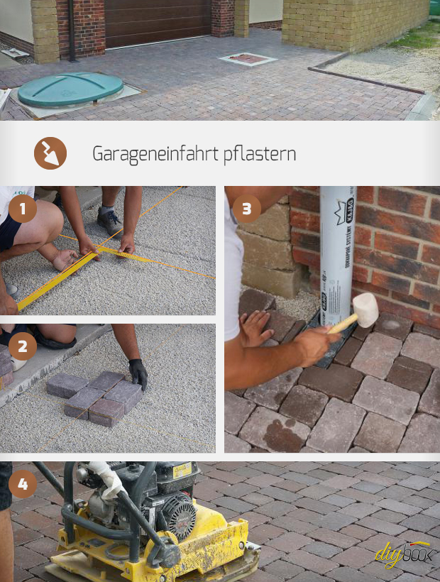 Garageneinfahrt pflastern Anleitung zum Betonpflaster verlegen