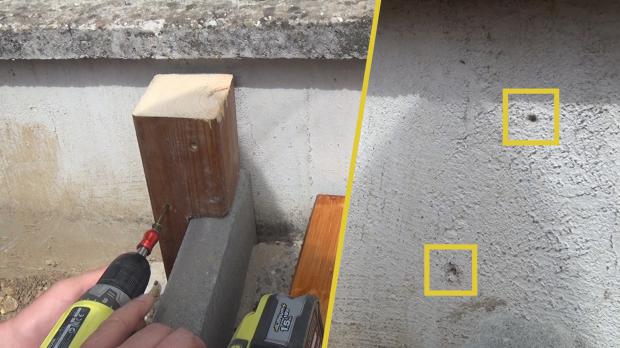 Bohrlöcher auf Mauer übertragen