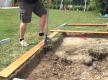 Kanten abstechen an Baugrube