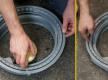 Neue Manschette mit Flüssigseife behandeln